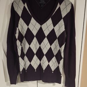 Purple Argyle Tommy Hilfiger Sweater